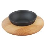 Ahşap Altlıklı Yuvarlak Döküm Demir Kase