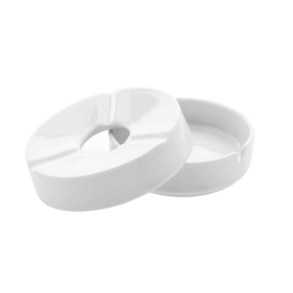 Porselen Köşeli & Yeni Otel Kül Tablası ve Kapağı 10 cm