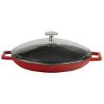 Cam Kapaklı Yuvarlak Izgara Tava