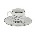 Porselen Be Happy Tabaklı Kahve Fincanı 