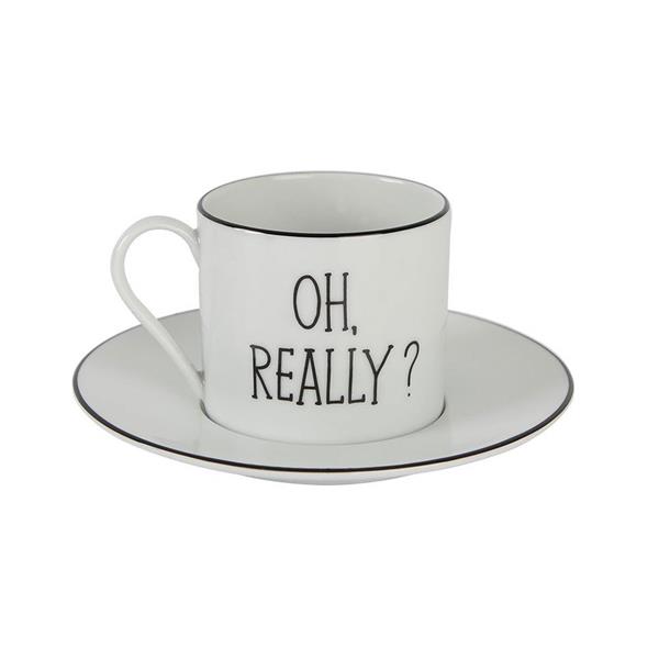 Porselen Be Happy Tabaklı Çay Fincanı 18