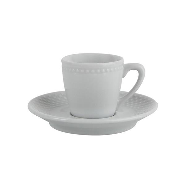 Porselen Collet Beyaz Tabaklı Kahve Finc