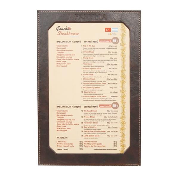 Tek Kanat Pencereli Menü