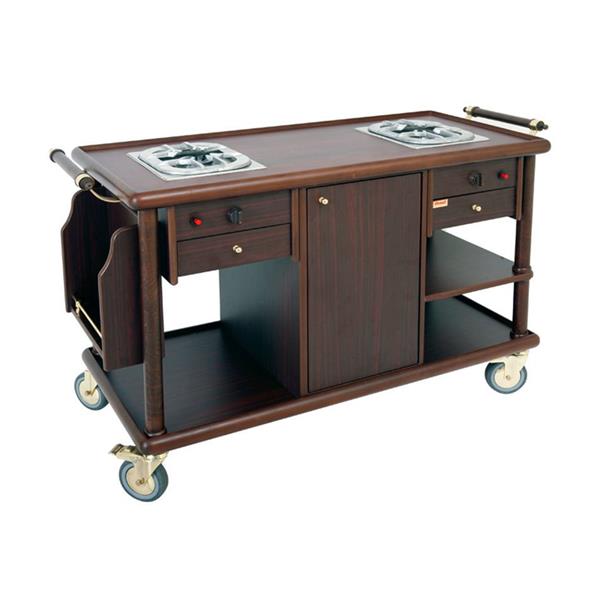 Çift Ocaklı Flambe Arabası