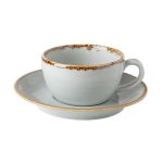 Porselen Seasons Gri Tabaklı Çay Fincanı