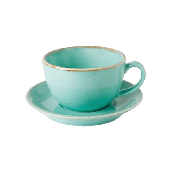 Porselen Seasons Turkuaz Tabaklı Çay Fin