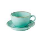 Porselen Seasons Turkuaz Tabaklı Çay Fin