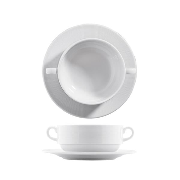 Porselen Rey Konsome Kase ve Tabağı