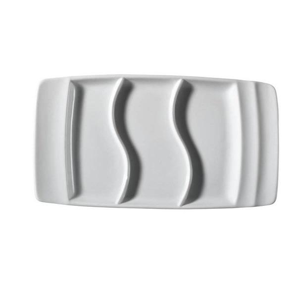 Porselen Safir 3 Bölmeli Kayık Tabak