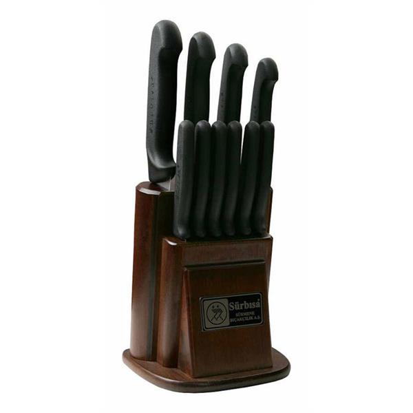 Eskitme Ahşaplı Mutfak Bıçak Seti