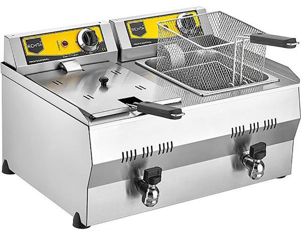 Yağ Tahliye Musluklu Elektrikli Fritöz 10+10 lt R111