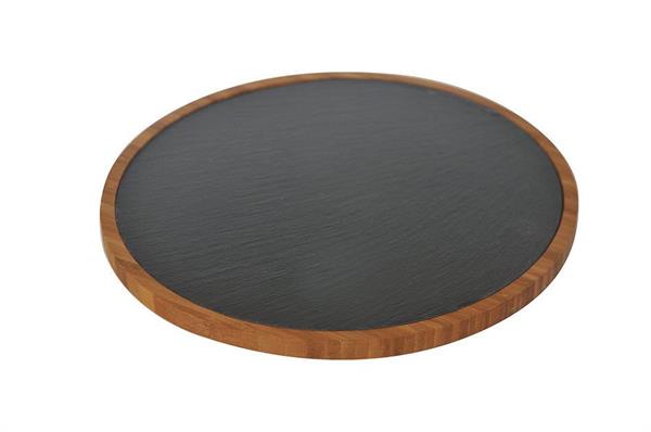 Bambu Altlıklı Yuvarlak Servis Tabağı