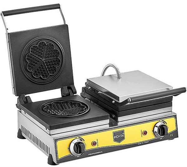 Çiftli Çiçek Model Waffle Makinesi Elektrikli 21 cm Çap W15