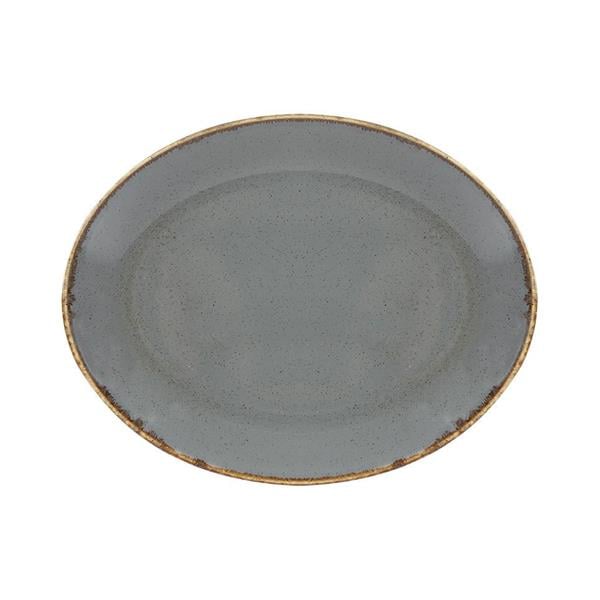 Porselen Seasons Koyu Gri Kayık Tabak 18