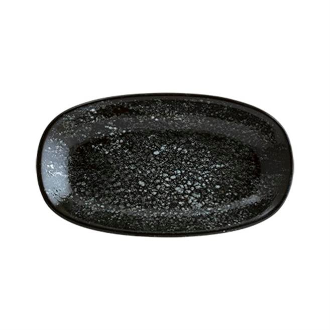 Bonna Cosmos Black Gourmet Oval Kayık Tabak 15 cm