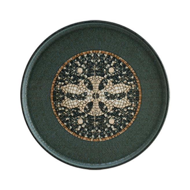 Bonna Mezopotamya Mozaik Antrasit Hygge Düz Tabak 22 cm