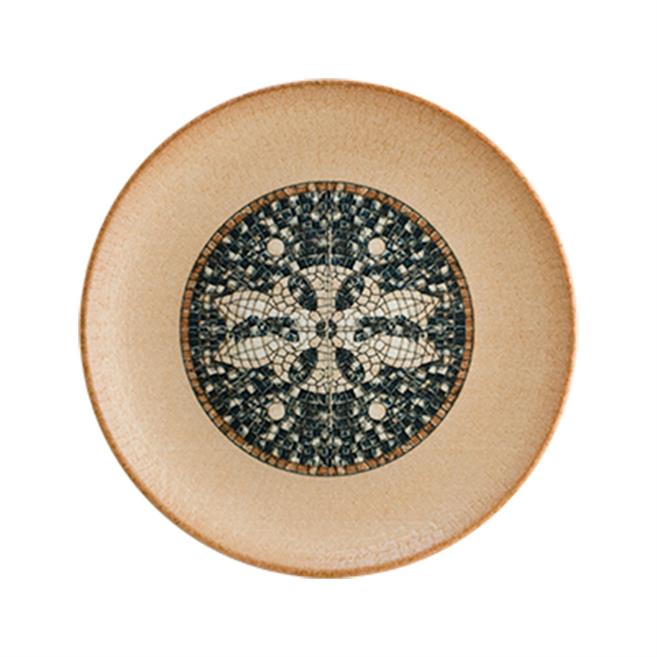 Bonna Mezopotamya Mozaik Kahve Gourmet Düz Tabak 27 cm