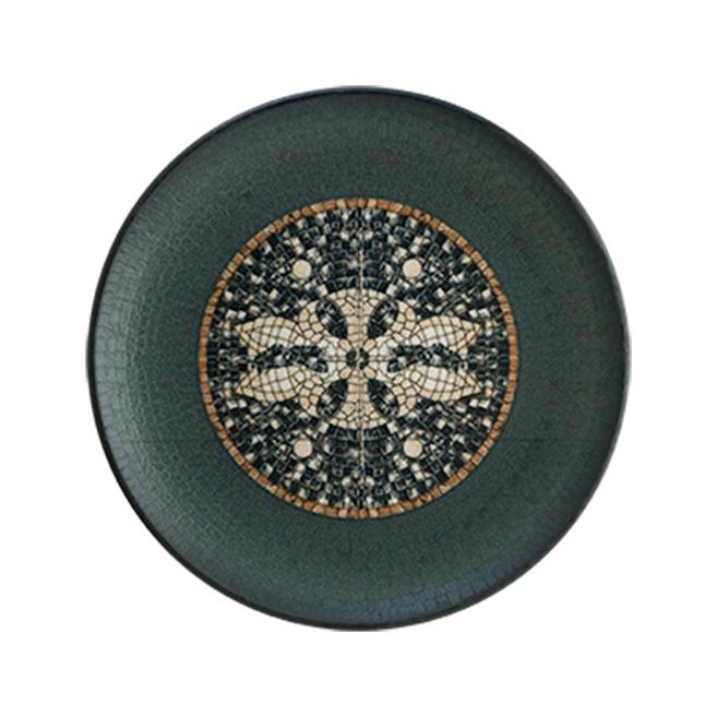 Bonna Mezopotamya Mozaik Antrasit Gourmet Düz Tabak 30 cm