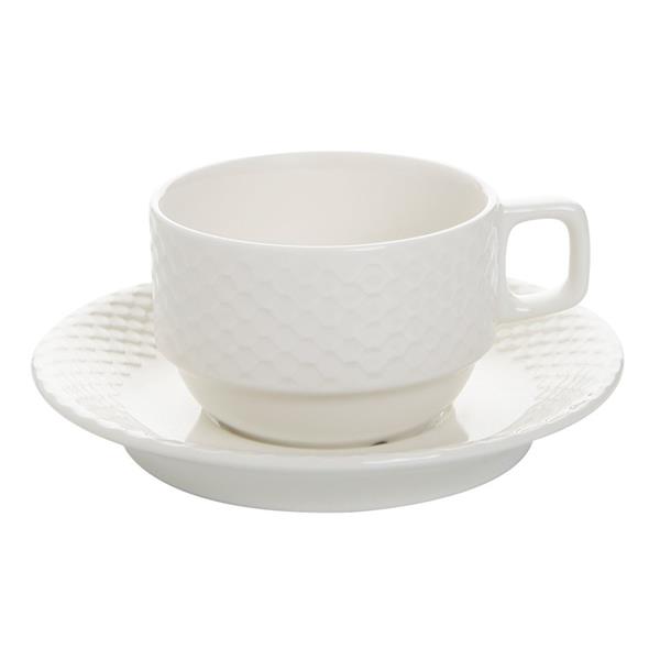 Porselen Aqua Alumilite Tabaklı Çay Finc