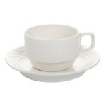 Porselen Aqua Alumilite Tabaklı Çay Finc