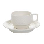 Porselen Aqua Alumilite Tabaklı Çay Finc