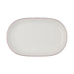 Porser Modest Maroon Oval Kayık Tabak 18 cm
