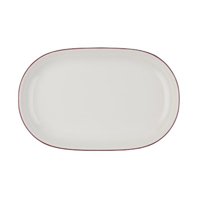 Porser Modest Maroon Magnus Oval Kayık Tabak 28 cm