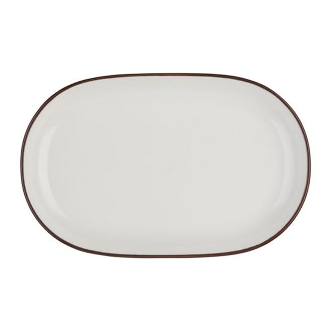 Porser Modest Brown Oval Kayık Tabak 23 cm