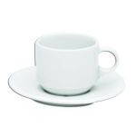 Porselen İstanbul Beyaz Tabaklı Çay Finc