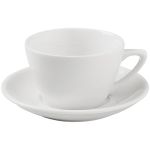 Porselen Bella Beyaz Tabaklı Çay Fincanı