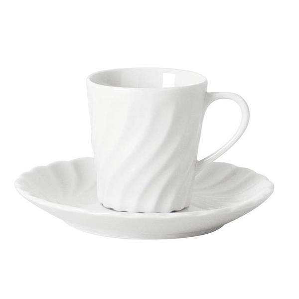 Porselen Beyaz Tabaklı Kahve Fincanı 80C