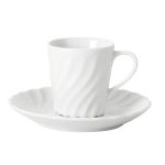 Porselen Beyaz Tabaklı Kahve Fincanı 80C