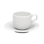 Porselen Halley Beyaz Tabaklı Kahve Finc