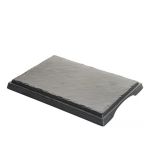 Siyah Melamin Dikdörtgen Taş Görünüm Düztepsi 42Cm