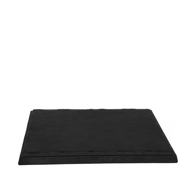 Siyah Melamin Dikdörtgen Taş Görünüm Düztepsi 34Cm