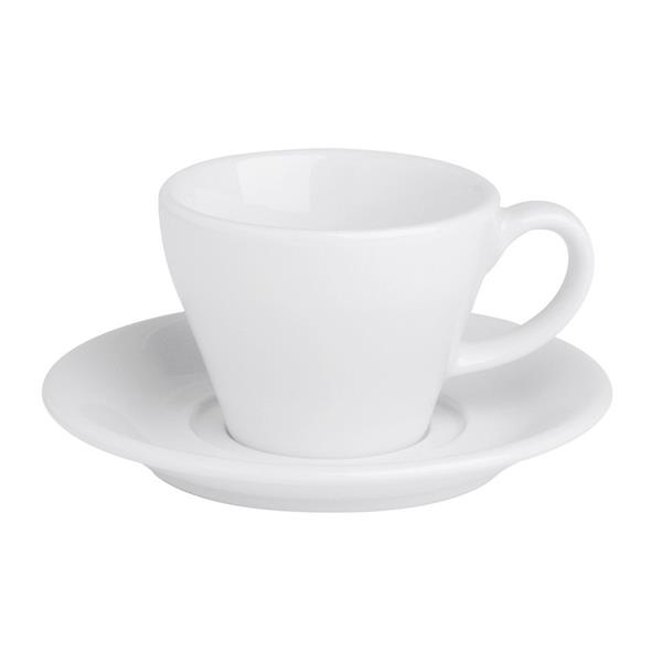 Porselen Bella Beyaz Tabaklı Çay Fincanı