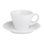 Porselen Bella Beyaz Tabaklı Çay Fincanı