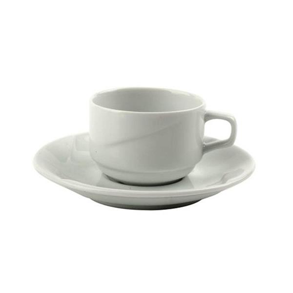 Porselen Fourline Beyaz Tabaklı Çay Finc