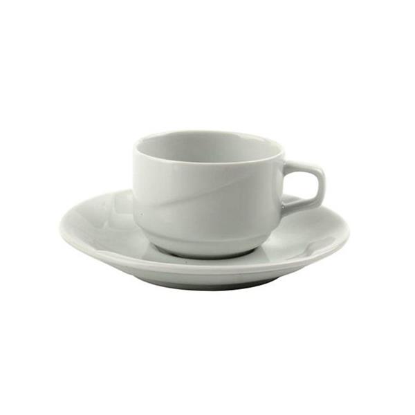 Porselen Fourline Beyaz Tabaklı Kahve Fi