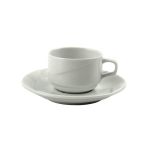 Porselen Fourline Beyaz Tabaklı Kahve Fi