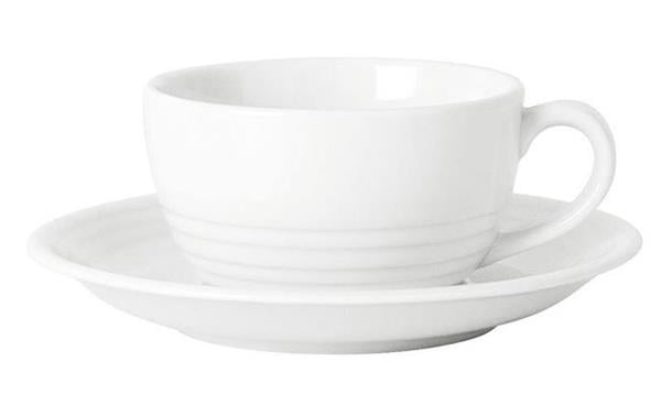 Porselen Focus Beyaz Tabaklı Çay Fincanı