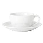 Porselen Focus Beyaz Tabaklı Çay Fincanı