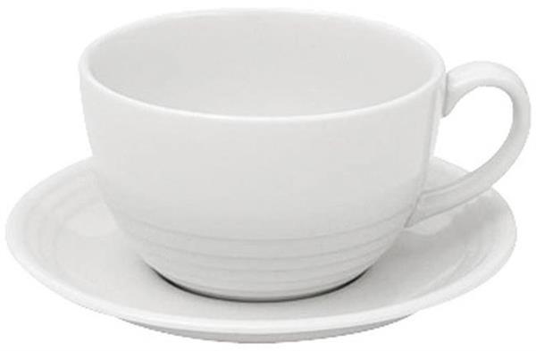 Porselen Focus Beyaz Tabaklı Çay Fincanı