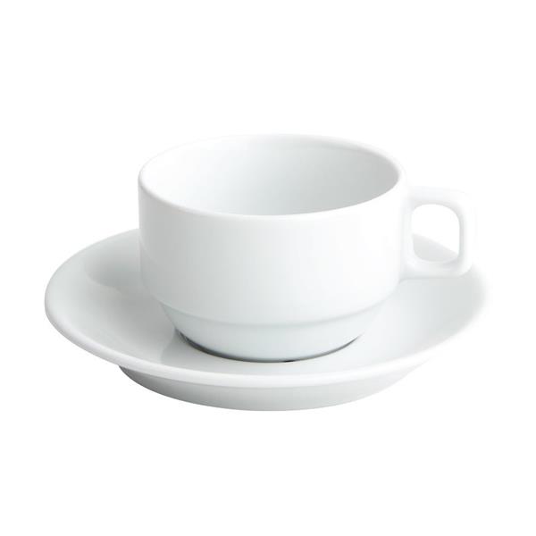 Porselen Bella Beyaz Tabaklı Çay Fincanı