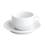 Porselen Bella Beyaz Tabaklı Çay Fincanı