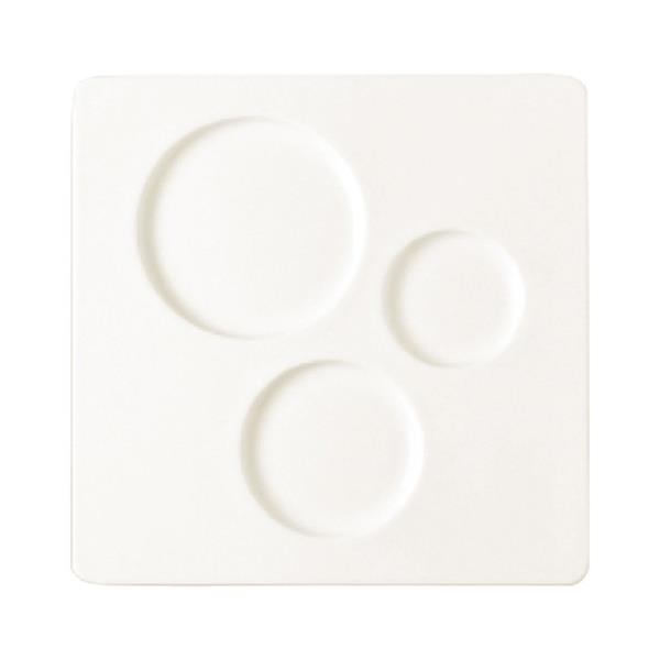 Porselen All Spice Üç Bölmeli Kare Tabak