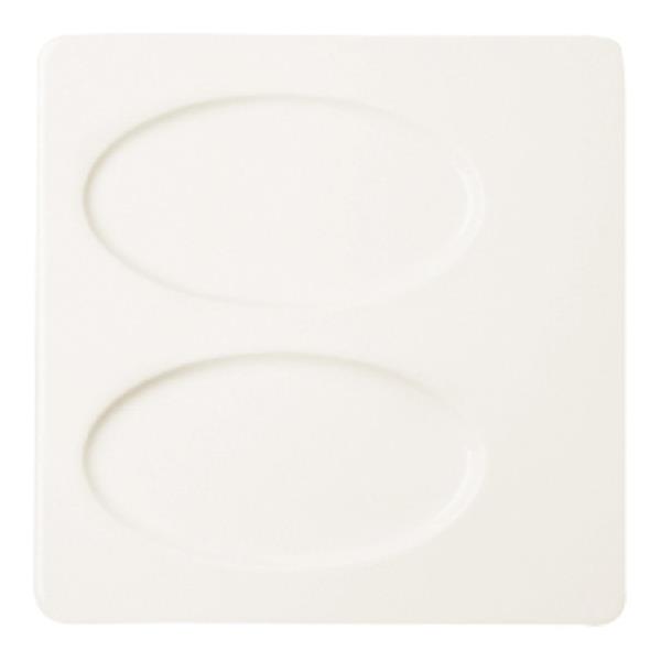 Porselen All Spice 2 Oval Bölmeli Kare Tabak