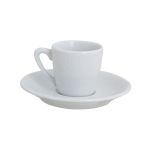 Porselen Lara Beyaz Tabaklı Kahve Fincan