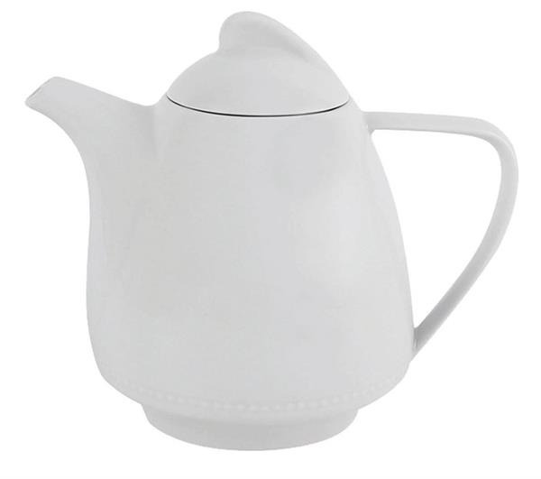 Porselen Collet Beyaz Kapaklı Kahvedanlı