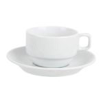Porselen Lara Beyaz Tabaklı Çay Fincanı 